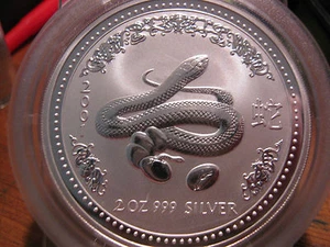 2001 - AUSTRALIA - PERTH LUNAR -" YEAR OF THE SNAKE" - 3 PC. SET - .999 SILVER!! - Picture 1 of 6