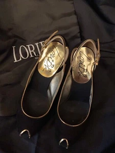 LORIBLU Décolleté open tue nero/oro taglia 37 NUOVE - Foto 1 di 5