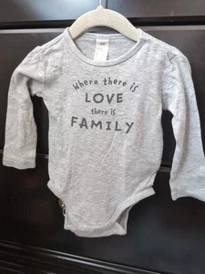 H & M Baby Unisex Size 12 Months Cotton Blend Long Sleeve Gray Bodysuit - Picture 1 of 5