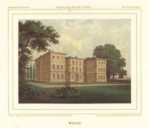 Schloss Wolde b. Stavenhagen Mecklenburg-Vorpommern Lithographie Duncker 1860 - Picture 1 of 1
