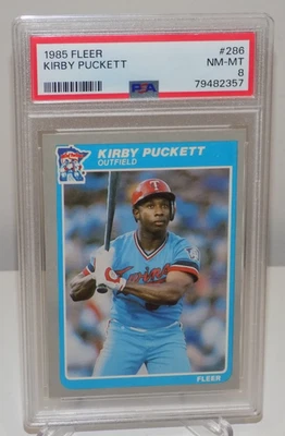 1985 Fleer Kirby Puckett #286 PSA 8 Rookie Card Minnesota Twins HOFer - Image 1 of 2