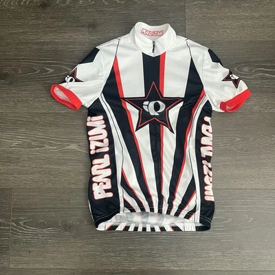 Camiseta deportiva de ciclismo Pearl Izumi para niños mediana blanca roja cremallera bolsillo trasero manga corta Foto 1 de 4