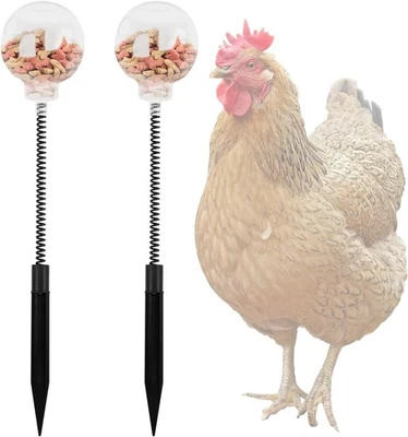 CKDSA 2 Pack Chicken Peck Toy Chicken Enrichment Swing Feeder for Hens Ducks Pa
