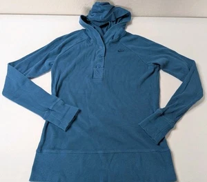 Nike Boys Hoodie Active Shirt Boys L (12-14) Blue Half Button Long Sleeve  - Picture 1 of 5