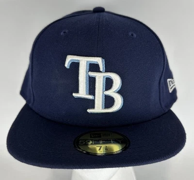 TAMPA BAY RAYS NEW ERA BASEBALL HAT ON FIELD - 7 3/8 - Image 1 of 4
