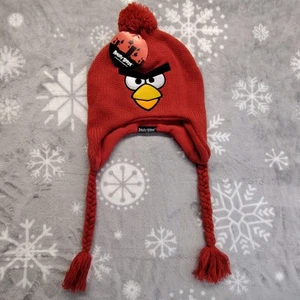 Angry Birds Beanie Hats Winter Ear Flaps Tassels Pom Poms Red New 2012 - Picture 1 of 4