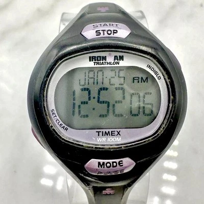 Reloj Digital Timex Ironman Triatlón Mujer Negro Púrpura SIN Indiglo, Batería Nueva Foto 1 de 4