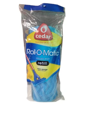 O-CEDAR O Cedar Roll-O-Matic Roller Mop Refill Wave Sponge Blue