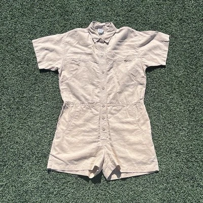 Vintage 80s Khaki Safari Utility Romper - Image 1 of 4