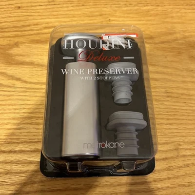 Bomba de vacío Houdini conservadora de vino con 2 tapones NUEVA SELLADA Foto 1 de 3