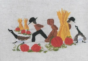 Playing' In The Pumpkin Patch by Diane Graebner cross stitch pattern - Picture 1 of 1