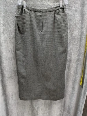 Lauren Ralph Lauren Wool Skirt Women's 16 Houndstooth Maxi - Image 1 of 4