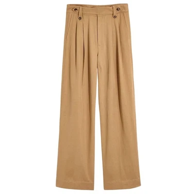Pantalones Madewell Talla 8 Semilla Caqui Harlow Mezcla de Lino Cintura Alta Pierna Ancha Foto 1 de 4