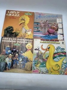 Sesame Street Vinyl LP 4 Record Lot Sesame Country Grin Giggle Aerobique Ducky - Picture 1 of 24