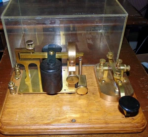 Restored Solid Brass J H Bunnell Telegraph Key and Sounder - Picture 1 of 6