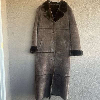 Gabardina grande 100 % cuero genuino vintage Brandon Thomas para mujer Foto 1 de 4