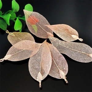 4 piezas Dijes Colgantes Colgantes Enchapados en Hoja Natural de Cobre Rojo Joyería Hágalo usted mismo Accesorios - Imagen 1 de 3
