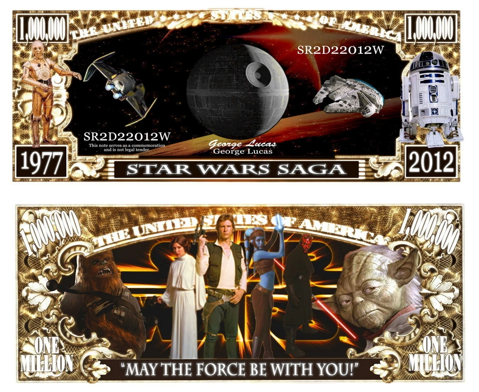 STAR WARS BILLET MILLION DOLLAR US! Collector Faucon Millenium Etoile de la Mort