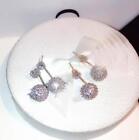 925 Silver Stering Post Drop Dangle Earrings made with Swarovski Elements SILVER