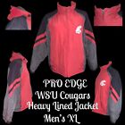 PRO EDGE WSU Cougars polaire zippée doublée à capuche cramoisi/gris veste homme XL vintage