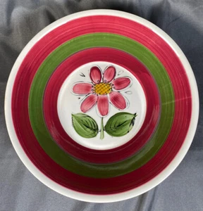 Vintage Painted Ceramic Floral Bowl Made In Japan 9” Diameter - Picture 1 of 4