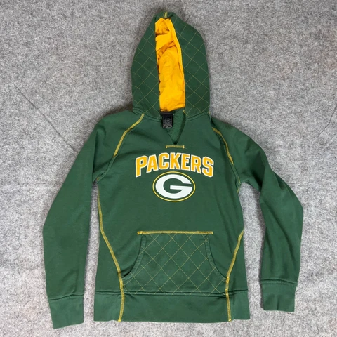 Green Bay Packers Womens Sweatshirt Medium Green Gold Hoodie Logo NFL Football Cover
