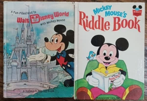 Vintage Ein lustiger gefüllter Besuch in Disney World mit Mickey Mouse Pop-up/Rätselbuch - Bild 1 von 3