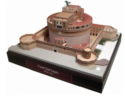 Diy 16cm x 16cm Castel Sant Angelo Rome Italy 3D Paper Model Building Puzzle Kit - Image 1 of 4