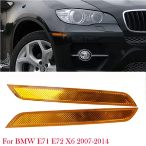 For BMW X6 E71 E72 07-2014 Amber Front Bumper Fender Side Marker Reflector Light - Picture 1 of 7