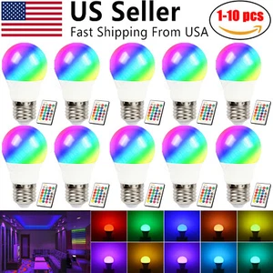 1-10X RGB RGBW LED Bulb Light 16 Color Changing E27 Lamp + IR Remote Controller - Picture 1 of 10