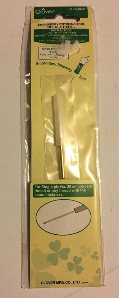 Clover Embroidery Stitching Tool Needle Refill-Single Ply 1" Brin 8801 NEW!  - Image 1 of 4