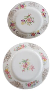 2 antike Kuchenteller US Zone Eschenbach Blumenmuster 1945-50 #664i.S. - Bild 1 von 6