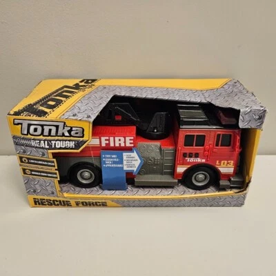 Tonka Real Rescate Fuerza Rojo Plástico Camión de Bomberos Luces Sonidos Escalera NUEVO Foto 1 de 4