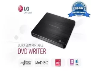 LG USB 2.0 Ultra Slim Externer DVDRW Laufwerk CDRW CD DVD Brenner Brenner (SP60NB50) - Bild 1 von 8