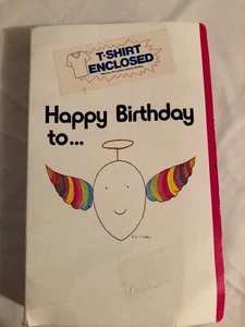 Happy Birthday Good Egg Greeting T shirt. NIB. 1982 Shell World Sz Med. Novelty - Picture 1 of 5