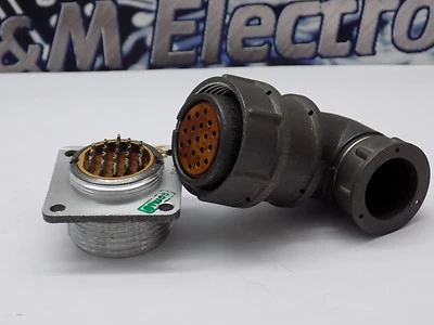 2RM24 19 Pin USSR Military  Curve Circular Thread Connector , Male + Female Set - Image 1 of 4