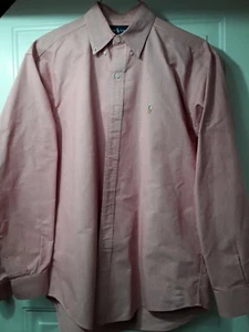Ralph Lauren sz. Medium Pony Blake Red mini-Check Dress Shirt long sleeve - Picture 1 of 6