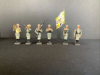 WWII  GMG/Lineol Solid Cast German Band and Color Guard (6) Figures 3” Tall - Image 1 of 4