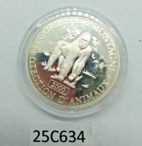 10 Francs  2000 Congo Gorilla .925 sterling Silber silver br4  25c634 - Picture 1 of 10