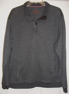 Tommy Bahama Men's 1/4 Snap Sweatshirt Sz XL Gray Black Houndstooth Front Pocket - Picture 1 of 11