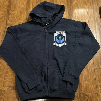 Star Wars Youth Boys Justice Rebel Forces X-Wing Fighter Hoodie Navy Blue Sz XL - Image 1 of 4