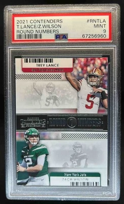 2021 Contenders Trey Lance Zach Wilson Round Numbers Rookie RC #RN-TLA PSA 9 - Image 1 of 2