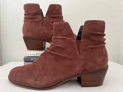 Cole Haan Alayna Slouch Round Toe Pull On Ankle Boots Cherry Mahogany Suede 9.5B - Image 1 of 4