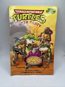 VTG Teenage Mutant Ninja Turtles Kid 90s Pizza Party Paperback Step Into Reading - Imagen 1 de 9
