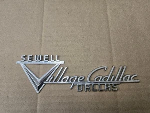 Sewell Village Cadillac Dallas Texas Metal Car Dealership Dealer Emblem Badge - Picture 1 of 3