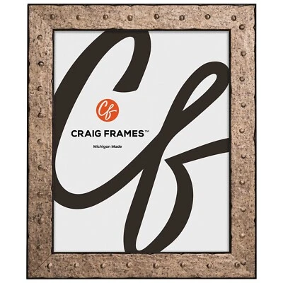 Craig Frames Rivet, 1.25 Inches Wide Pitted Steel Picture Frame - Image 1 of 4