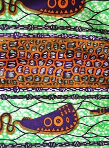 Afrikanischer Stab & Symbole Druck Stoff 3 Yards - Bild 1 von 1