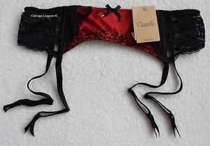 NWT Chantelle 2067 "Satine" Lace Garter Belt, Red / Black, XS - Picture 1 of 5