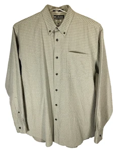 Columbia XCQ Shirt Men's L Green Check Long Sleeve Button Down - Picture 1 of 10