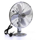 ELECTRICAL CHROME FANS OSCILLATING 3 SPEED HOME OFFICE COOLING AIR METAL STAND